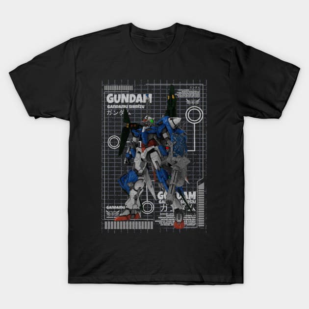 GN-001 Gundam Exia T-Shirt by gblackid